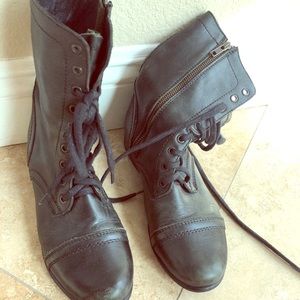 Steve Madden black Combat Boots